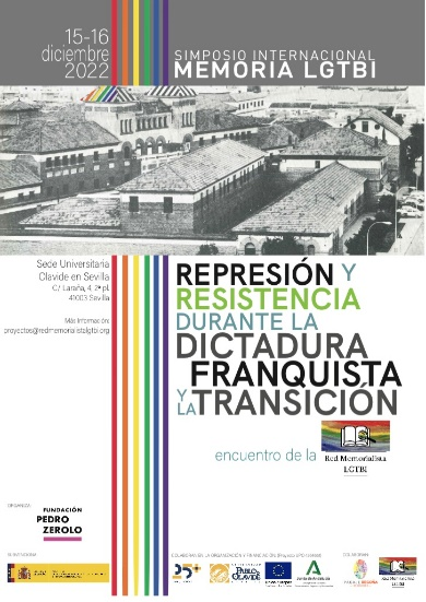 Imagen del cartel del Simposio Internacional sobre Memoria LGTBI. “Represión y resistencia durante la dictadura franquista y la transición”
